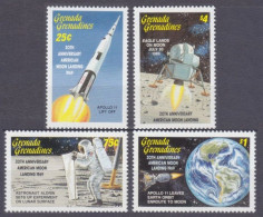 1989 Grenada Grenadines 1181,1184-1185,1188 20 Years Of Apollo 11 Moon Landing 6,60 € - América Del Sur