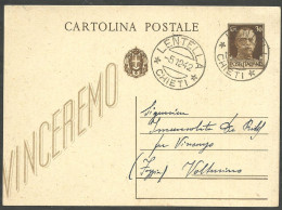Italia Regno 1942-43  Due Cartoline Postali  "Vinceremo" - Entiers Postaux