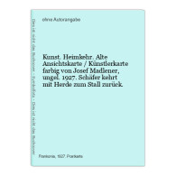 Kunst. Heimkehr. Alte Ansichtskarte / Künstlerkarte Farbig Von Josef Madlener, Ungel. 1927. Schäfer Kehrt Mi - Unclassified