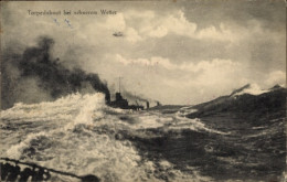 CPA Deutsches Kriegsschiff, Torpedoboot Bei Schwerem Wetter, Kaiserliche Marine - Sonstige & Ohne Zuordnung