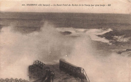 FRANCE - Biarritz - Le Rond Point Du Rocher De La Vierge Par Gros Temps - BR - Carte Postale Ancienne - Biarritz