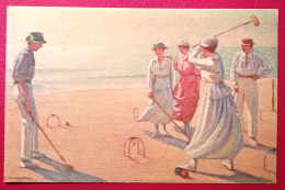 ILLUSTRATEUR " L. TANQUERET - PARTIE DE CROQUET SUR LA PLAGE - Andere & Zonder Classificatie