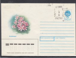 LITHUANIA (USSR) 1990 Cover Greetings Flowers #LTV64 - Lituania