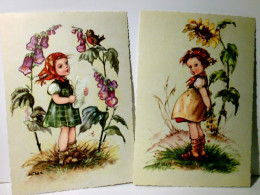 Nostalgie / Vintage. Niedliche Kinder. Set. 2 X Alte Ansichtskarte / Künstlerkarte Farbig Von Hilde, Ungel. U - Non Classificati