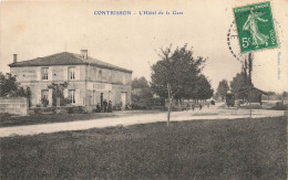 Contrisson * L'Hôtel De La Gare H. GOBERT * Gare Train Station Ligne Chemin De Fer Meuse * Villageois - Autres & Non Classés