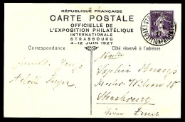 EXPOSITION PHILATÉLIQUE INTERNATIONALE - STRASBOURG 1927 -  - Standard Postcards & Stamped On Demand (before 1995)