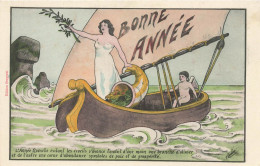 Bergeret * CPA Illustrateur J. COULON * Bonne Année * Femme Bateau Ange Angelot Angel - Bergeret