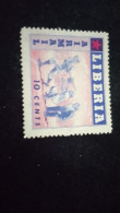 LİBERYA--1955   10 C      DAMGALI  SPORTS - Liberia