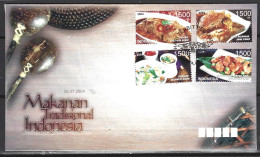 INDONESIE. N°2103-6 De 2004 Sur Enveloppe 1er Jour. Gastronomie. - Alimentación