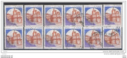 REPUBBLICA:  1980  CASTELLI  -  £. 1400  VASTO  US. -  RIPETUTO  12  VOLTE  -  SASS. 1527 A - 1971-80: Used