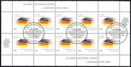 2142 Deutsche Einheit - 10er-Bogen ESSt  - 1991-2000