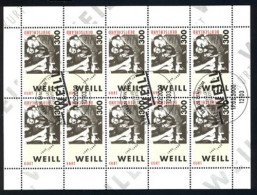 2100 Kurt Weill - 10er-Bogen Mit ESSt BONN - 1991-2000