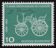 363w Motorisierung 10 Pf Gottlieb Daimler, Glatte Gummierung, ** - Unused Stamps