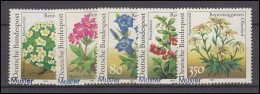 1505-1509 Naturschutz Rennsteiggarten Oberhof, 5 Werte, Satz Mit Muster-Aufdruck - Variétés Et Curiosités