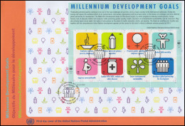 UNO New York 1162-1169 Millenniums-Entwicklungsziele Kleinbogen Schmuck-FDC 2009 - Other & Unclassified