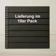 LINDNER Omnia Einsteckblatt 07 - Schwarz 7 Streifen - 10er-Packung - Fogli Bianchi