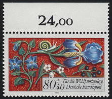 1261 Wohlfahrt Miniaturen 80+40 Pf  ** Oberrand - Ungebraucht