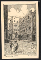 Künstler-AK Wasserburg A. Inn, Obere Herrengasse  - Wasserburg A. Inn