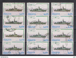 REPUBBLICA:  1978  NAVI  ITALIANE  -  £. 170  LUPO  US. -  RIPETUTO  12  VOLTE  -  SASS. 1413 - 1971-80: Usati