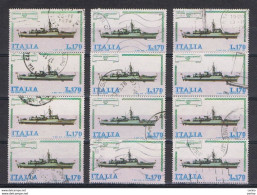 REPUBBLICA:  1978  NAVI  ITALIANE  -  £. 170  LUPO  US. -  RIPETUTO  12  VOLTE  -  SASS. 1413 - 1971-80: Used