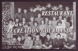 CARTE PUBLICITAIRE RESTAURANT LA RECREATION GOURMANDE A VILLEGENON - Visiting Cards