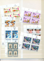 UNO Wien, Jahrgang 1988, In Postfr. Eckrand-4er Blocks (Mi.79-80, 83-88) (8609L) - Unused Stamps