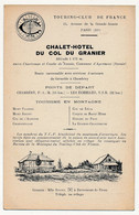 Fiche Descriptive - APREMONT (Savoie)  - Touring Club De France - Chalet Hôtel Du Col Du Granier - Geografía