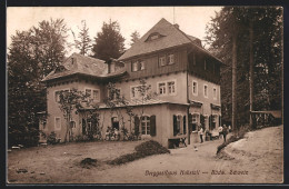 AK Bad Schandau, Berggasthaus Kuhstall Mit Leuten  - Bad Schandau