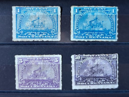 ETATS UNIS - Fiscal - Documentary - 1898 - 4 Timbres 1c (x2) 5c 50c - Neuf Sans Gomme ? Charnière - Steuermarken