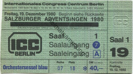 Deutschland - ICC Berlin - Internationales Congress Centrum 1980 - Salzburger Adventsingen - Eine Wohltätigkeits-Veranst - Tickets - Entradas