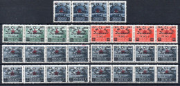 2936. ALBANIA 1945 ALBANIAN ARMY, MICH.368-374 MNH STRIPS OF 4. 1 X 373 194 INSTEAD OF 1945,SC. 354-360 - Albania