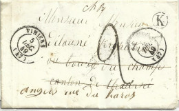 Maine Et Loire , Vihiers , Cachet Type 15 Du 5 Dec 1849 , Lettre Timbre De Boite Rurale K ( St Paul Du Bois ) - 1849-1876: Période Classique