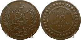 Tunisie - Protectorat Français - Ali III Bey - 10 Centimes 1892-AH1309 A - TTB/XF45 - Mon5423 - Tunesien