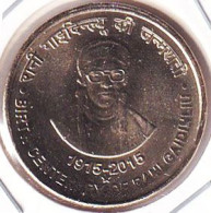 INDIA COIN LOT 10, 5 RUPEES 2015, RANI GAIDINLIU, HYDERABAD MINT, UNC, SCARE - Indien