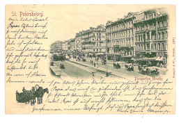 RUS 53 - 9452 SAINT PETERSBURG, Russia, Litho, Nevsky Street - Old Postcard - Used - 1898 - Rusland