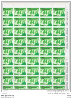 REPUBBLICA:  1972   FIERA  DI  MILANO  -  £. 25  VERDE  E  NERO  -  FGL. 50  N. -  SASS. 1171 - Fogli Completi