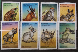 Zentralafrika 2001 Wildtiere KB Mi 2700/08** Alle 8v Säuger Von 9v Im Angebot - Centraal-Afrikaanse Republiek