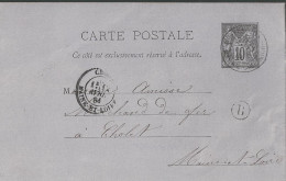 Maine Et Loire , Montfaucon , Entier  Postal Du 12 Avril 1884 Boite Rurale B ( La Renaudière ) - 1877-1920: Semi-Moderne