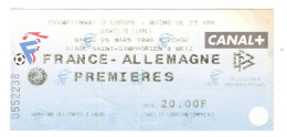 Football Ticket Billet Jegy Biglietto Eintrittskarte France - Allemagne Deutschland 26/03/1996 "U21" - Eintrittskarten