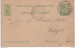 Luxembourg - Entier Postal 5 Cent - Oblitéré En 1891 à Diekrich - Stamped Stationery