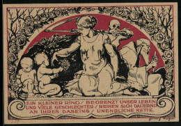 Notgeld Weimar, 50 Pfennig, Goethe, Mutter Mit Kindern Und Grossvater, Dahinter Der Tod Mit Sichel  - [11] Emissions Locales