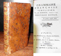 DOMERGUE Urbain - GRAMMAIRE FRANCOISE SIMPLIFIEE - 1701-1800
