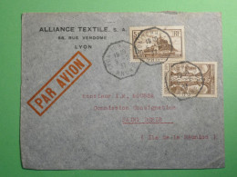 DN9 FRANCE LETTRE  1937 LYON  A SAINT DENIS ILE DE REUNION   ++  AEROPHILATELIE + AFF.  INTERESSANT+++ - 1927-1959 Lettres & Documents