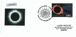 COV 95 - 1129 ASTRONOMY, Total ECLIPSE, Romania - Cover - Used - 1999 - Cartas & Documentos