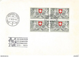 225 - 47 - Enveloppe Avec Oblit Spéciale "300 Jahr-Feier Des Schweizer Bauernkrieges 1653-1953" - Poststempel