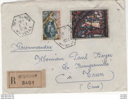 France - YT 1399 Et 1402 - Cathédrale De Chartres 95 C Et Maison De La Radio 20 C Sur Recommandé 1964 - Brieven En Documenten