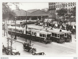 Photo Paris Tram Tramway Repro Cliché France Reportage Monde & Caméras Tram Gare De L'EST Voitures Cabriolet Hôtel Amiot - Sonstige & Ohne Zuordnung