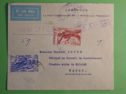 DN9 CAMEROUN  LETTRE OFFICIELLE  1949  A MAZAGAN  MAROC  ++  AEROPHILATELIE + AFF.  INTERESSANT+++ - Briefe U. Dokumente