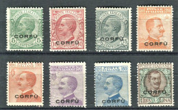 CORFU' 1923 SOPRASTAMPATI  8 V. ** MNH - Corfou