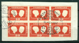 Bm Greenland 1963 MiNr 67 Block Of 6 Used | Royal Wedding (Søndre Strømfjord "Jul I Grønland") #kar-1504c - Gebraucht